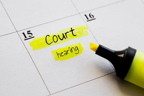 court hearing on a calendar for the first court date in a Nashville criminal case.